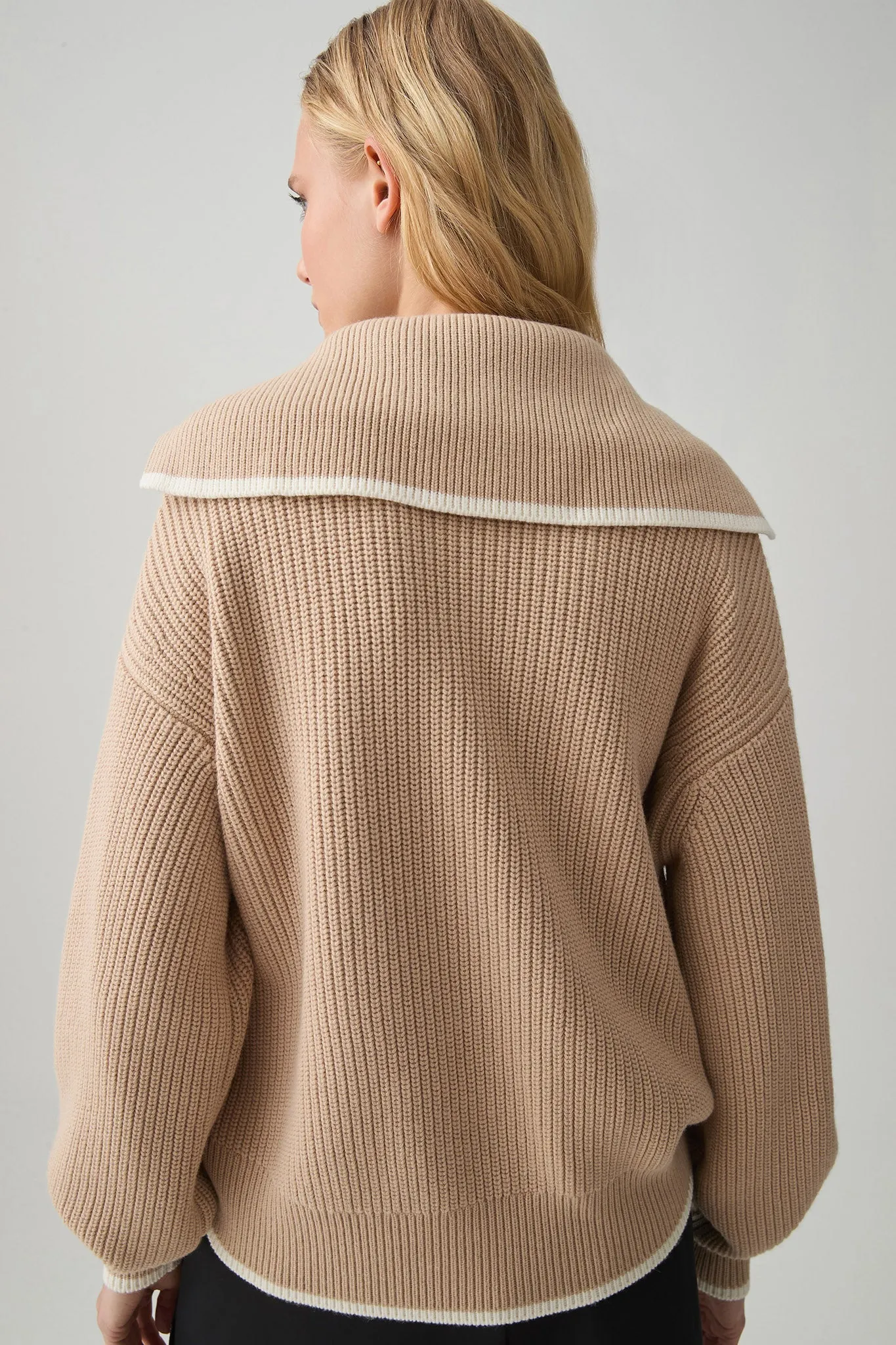 1/4 Zip Ribbed Knit Jumper 431