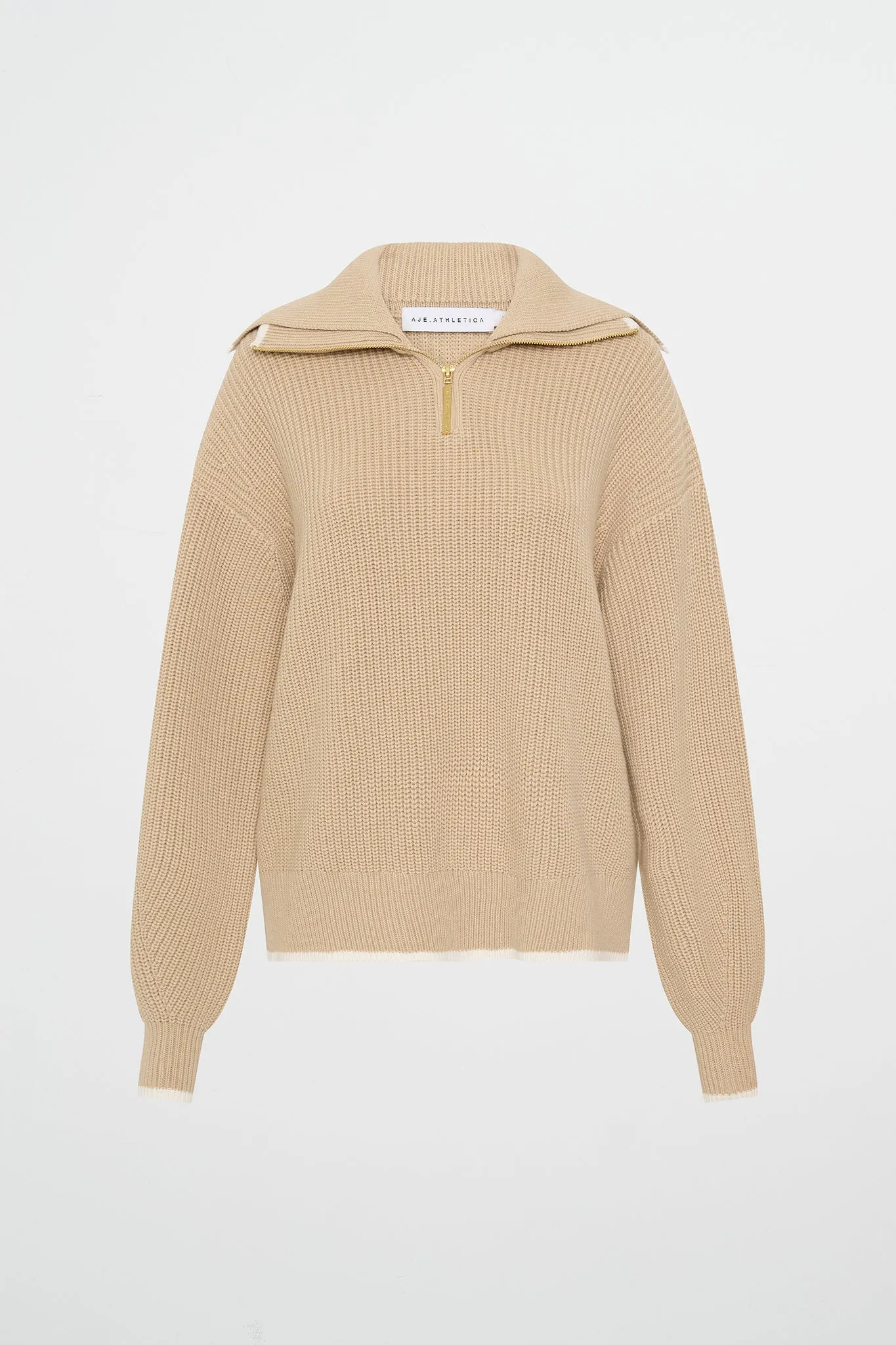 1/4 Zip Ribbed Knit Jumper 431