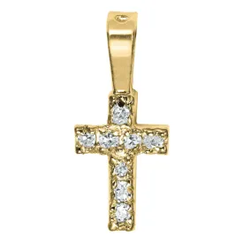 14k Children's Diamond Cross Pendant Necklace, 15"