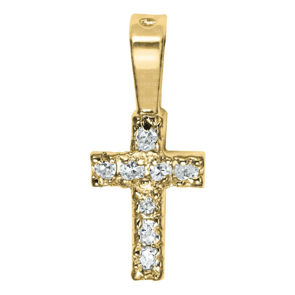 14k Children's Diamond Cross Pendant Necklace, 15"