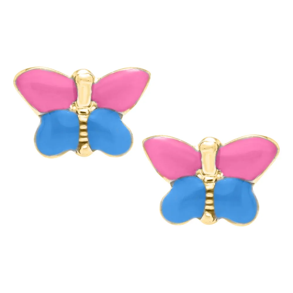 14k Gold Children's Butterfly Earrings