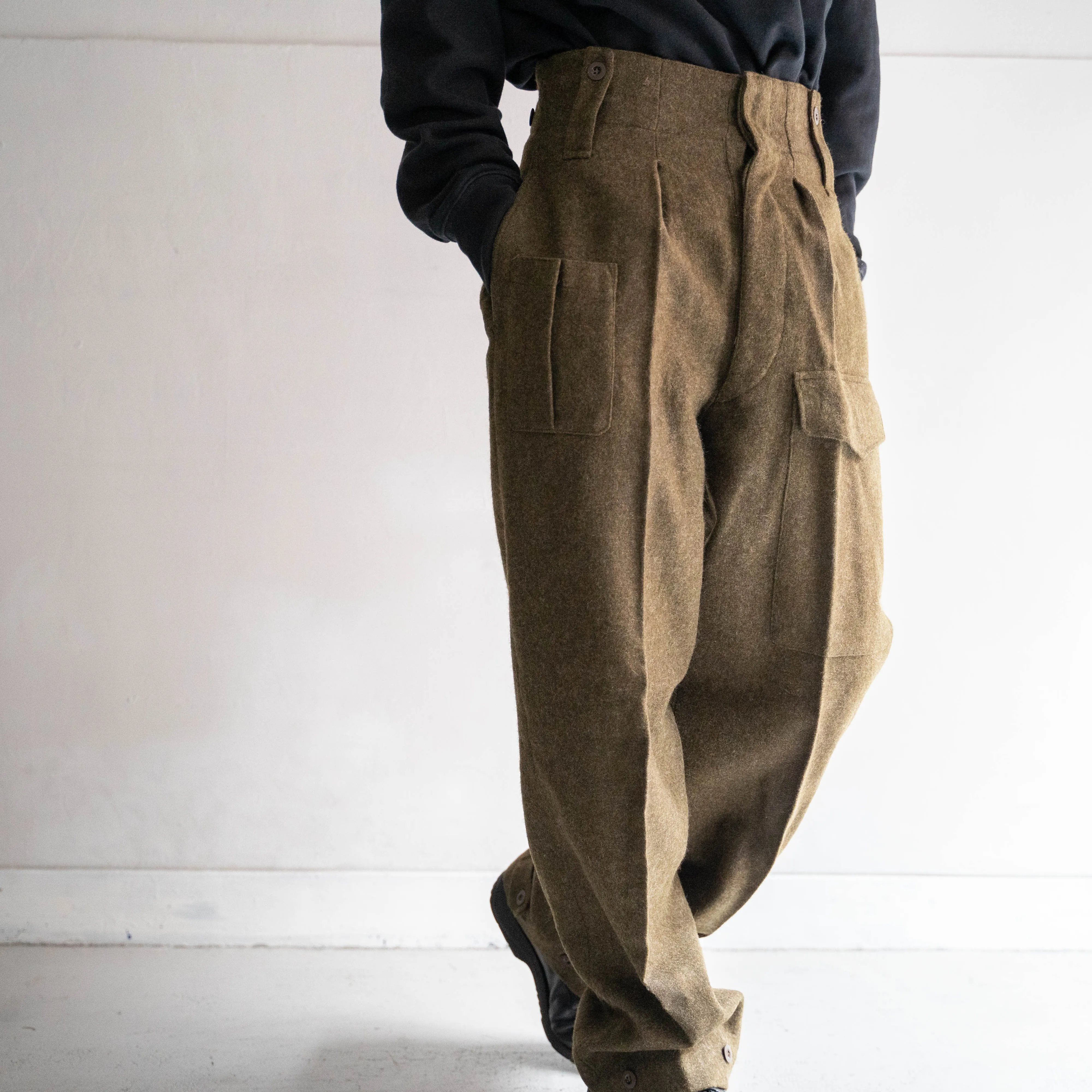 1960s dutch military wool battle dress pants "dead stock"-1