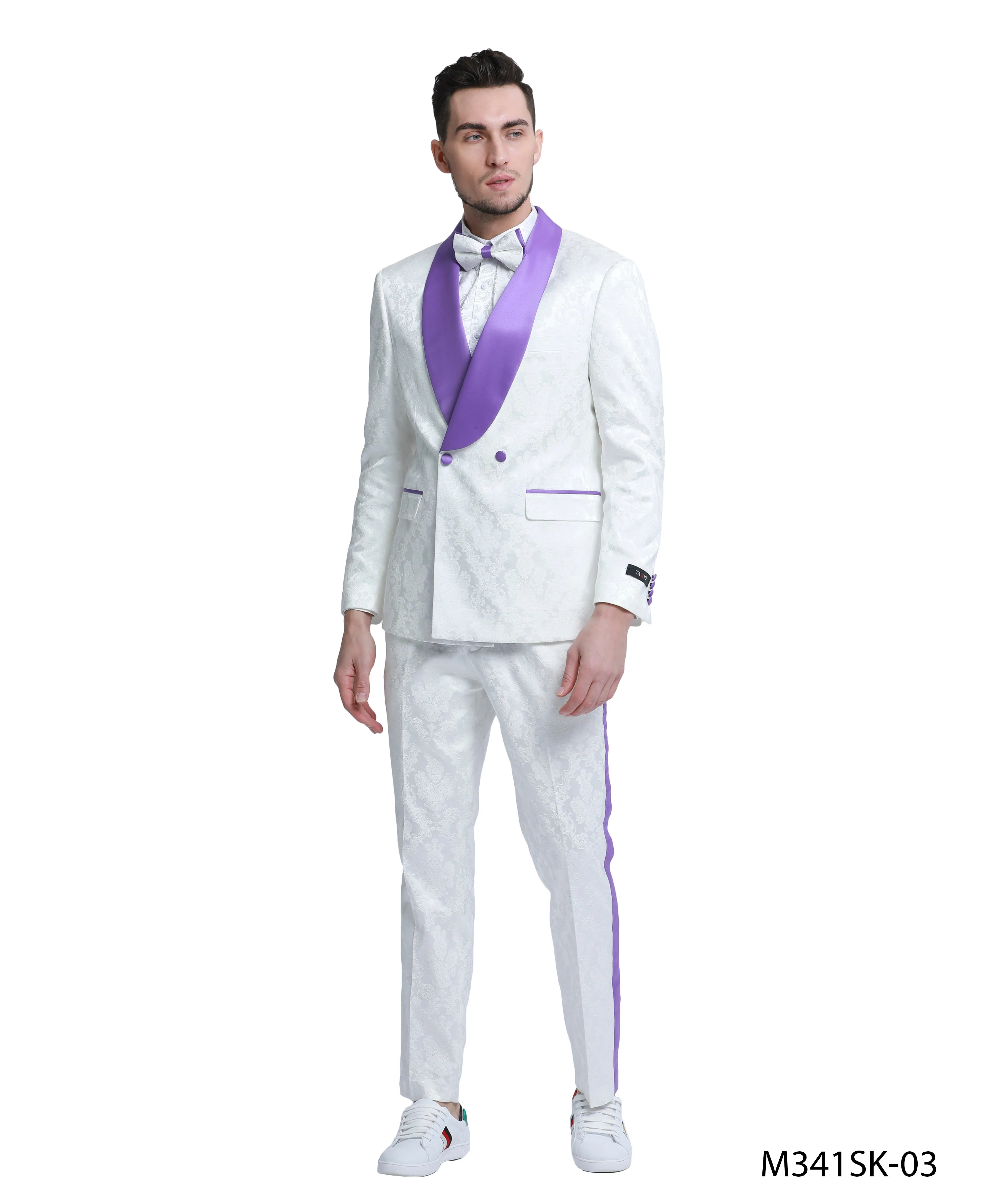 2 PC Satin Shawl Collar Suit