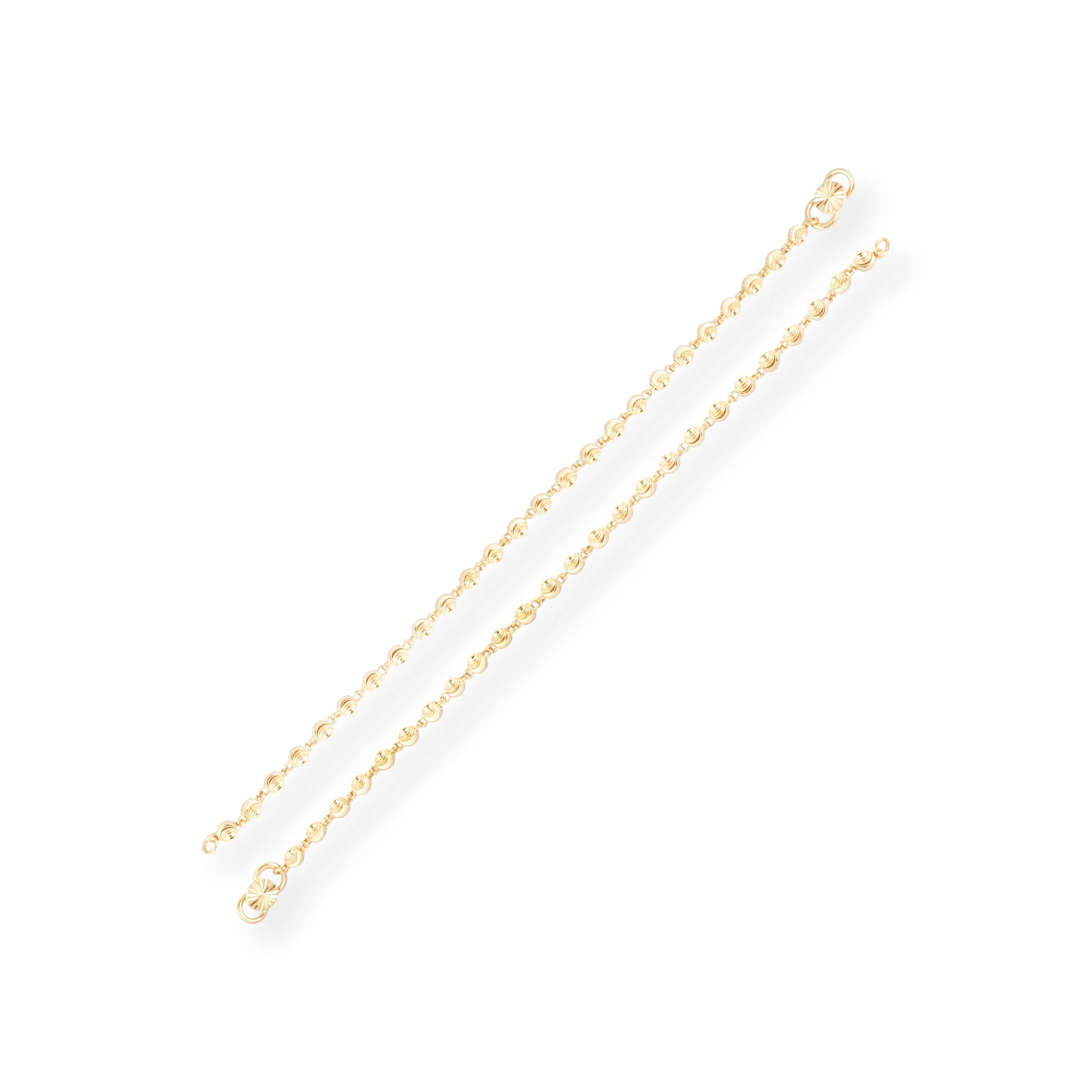 22ct Gold Child Bracelet with Diamond Cutting Beads & '' Figure of Eight '' Clasp CBR-8468A