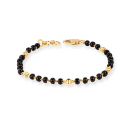 22ct Gold Children's Bracelet with Black Beads and Lobster Clasp CBR-8482