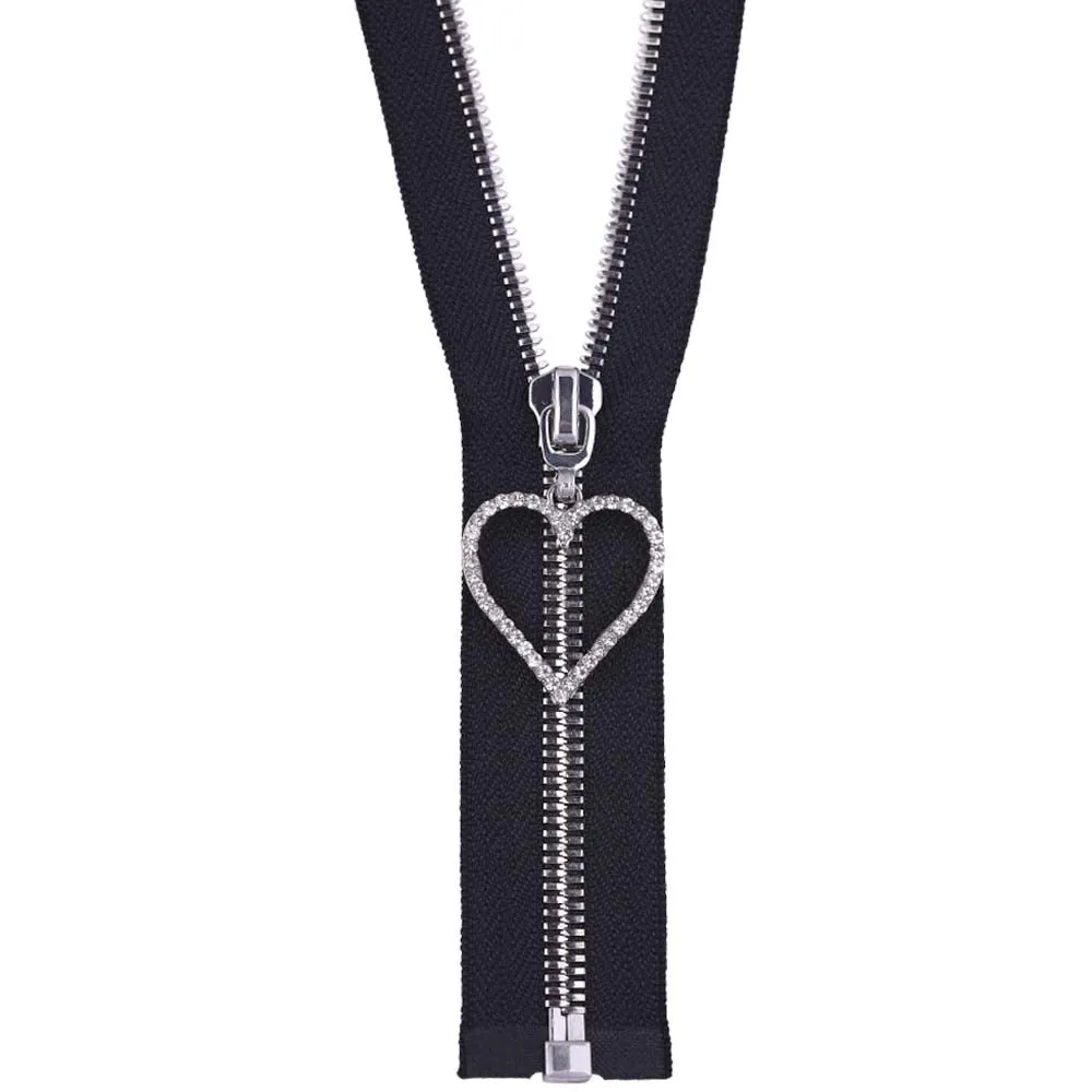 #5 Heart Shape Diamond Runner Fashionable Zipper for Clothing