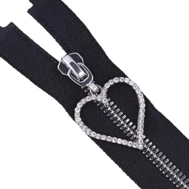 #5 Heart Shape Diamond Runner Fashionable Zipper for Clothing