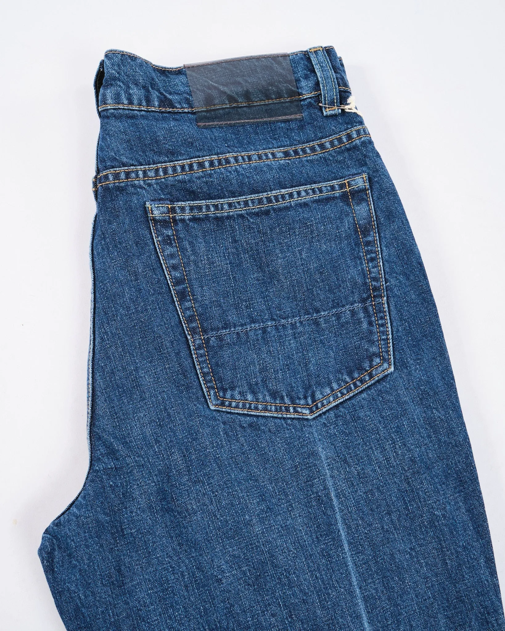 70s Cut Mid Blue Crease Denim