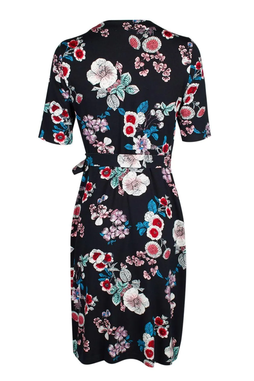 Adrianna Papell AP1D103459 Short Sleeve Floral Print Cocktail Wrap Dress