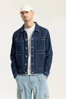 Arte Blue Contrast Stitch Blue Denim Jacket