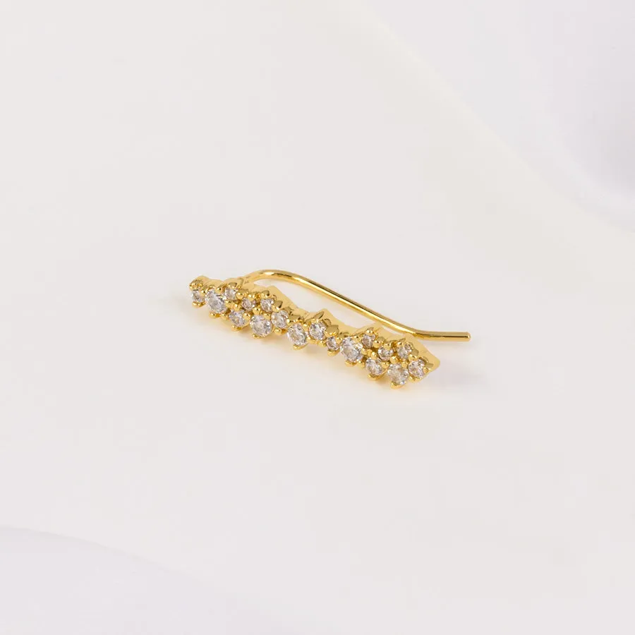 Aurora Pave Gold Crawler Earring