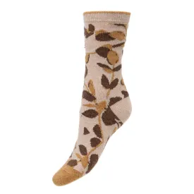 Autumn leaves wool blend socks