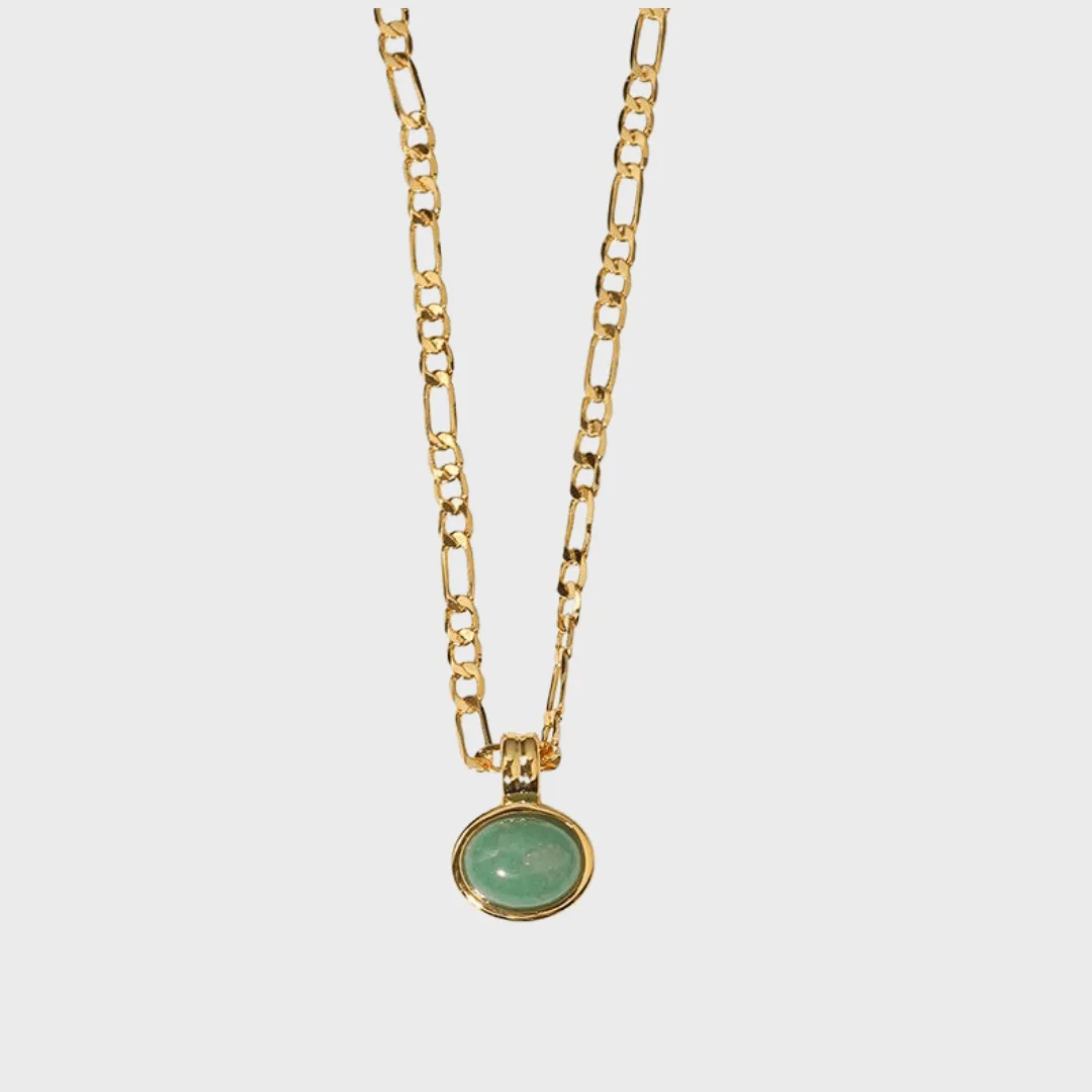 Aventurine Figaro Chain Necklace and Earring Set (Purchase Individually)