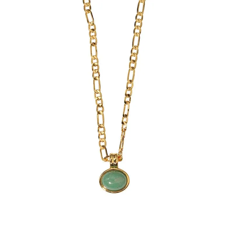 Aventurine Figaro Chain Necklace and Earring Set (Purchase Individually)