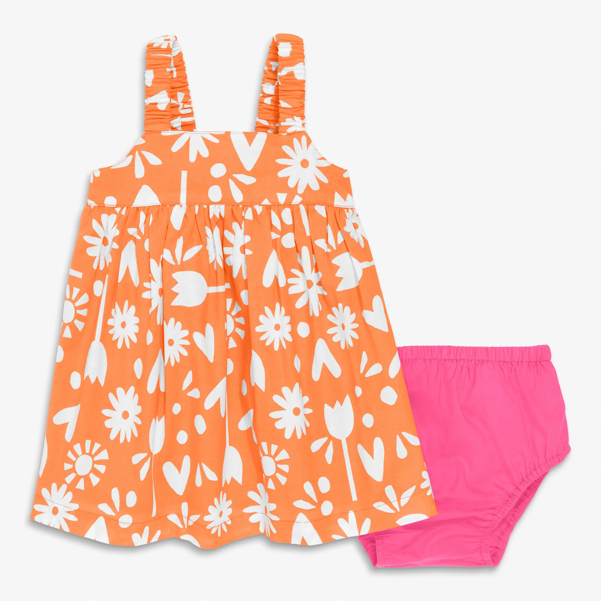 Baby dress & bloomer set in garden party