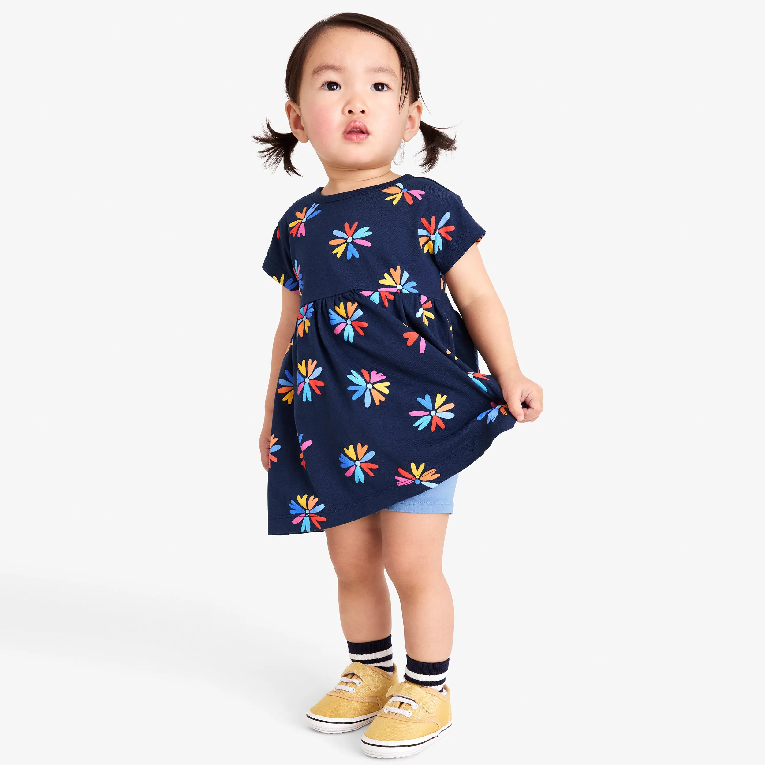 Baby dress in bright blooms