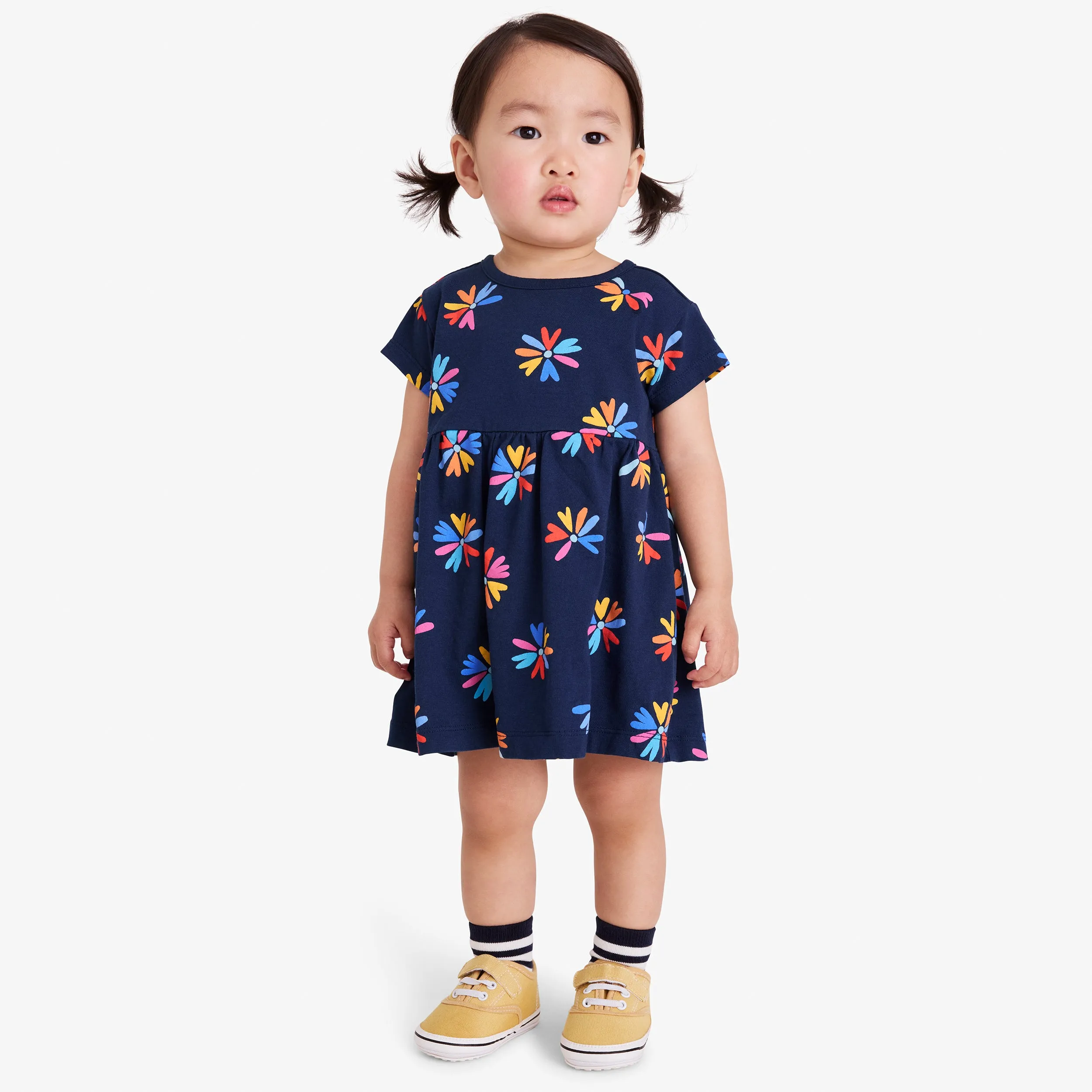 Baby dress in bright blooms