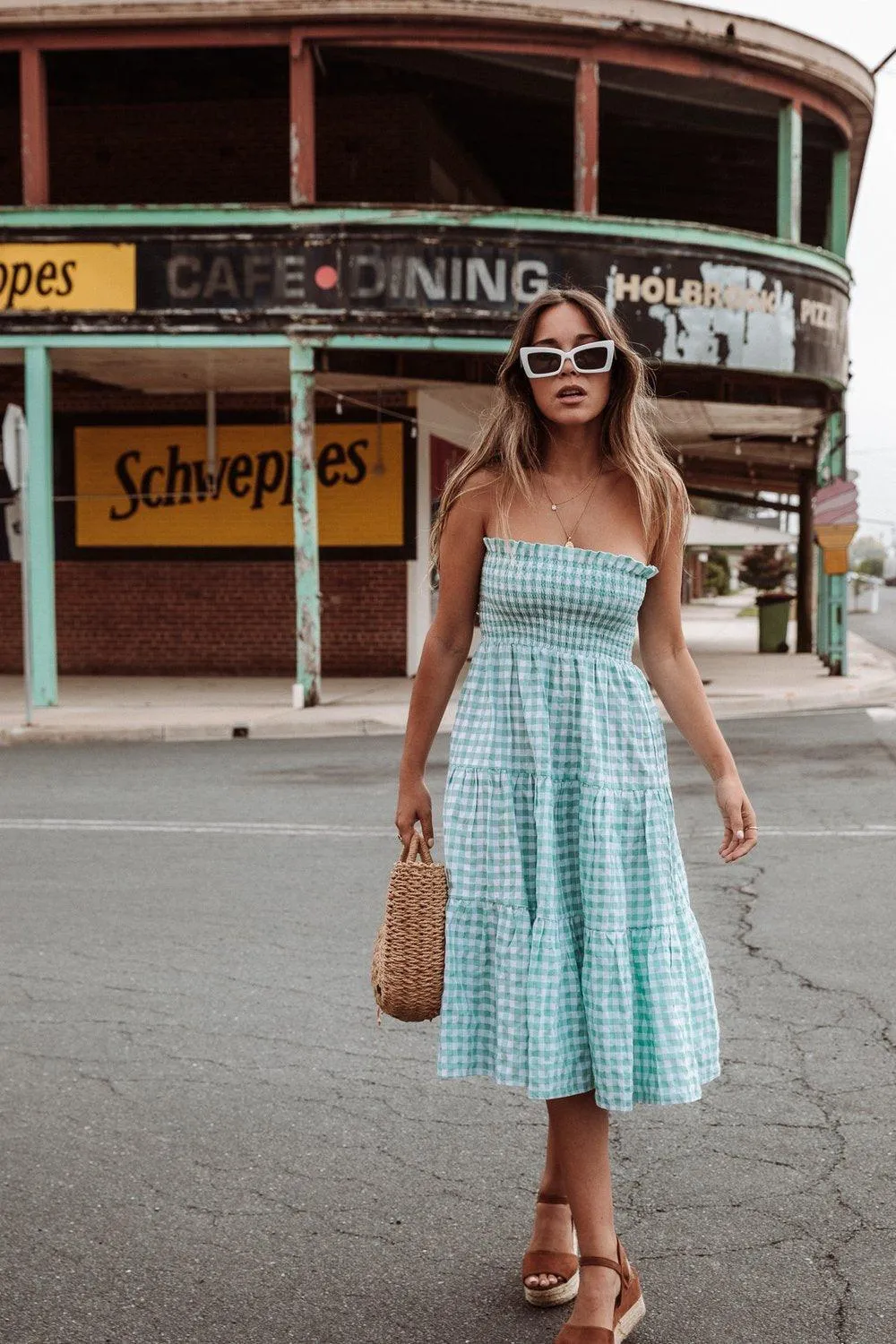 Bahamas Skirt / Dress in Mint Gingham