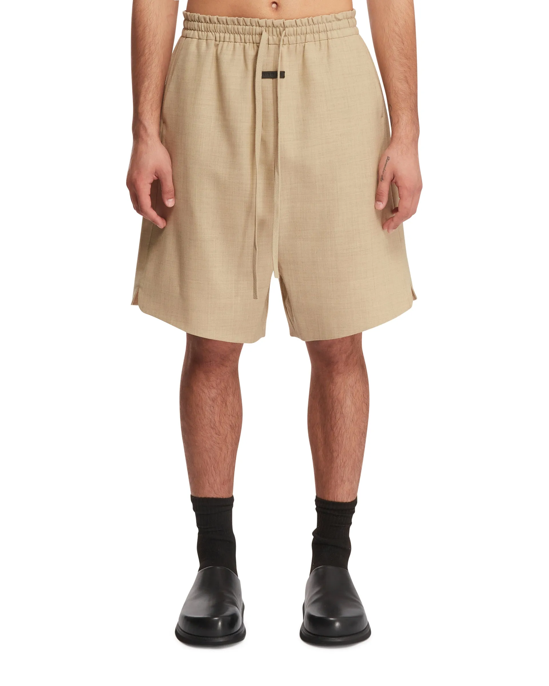 Beige Wool Shorts