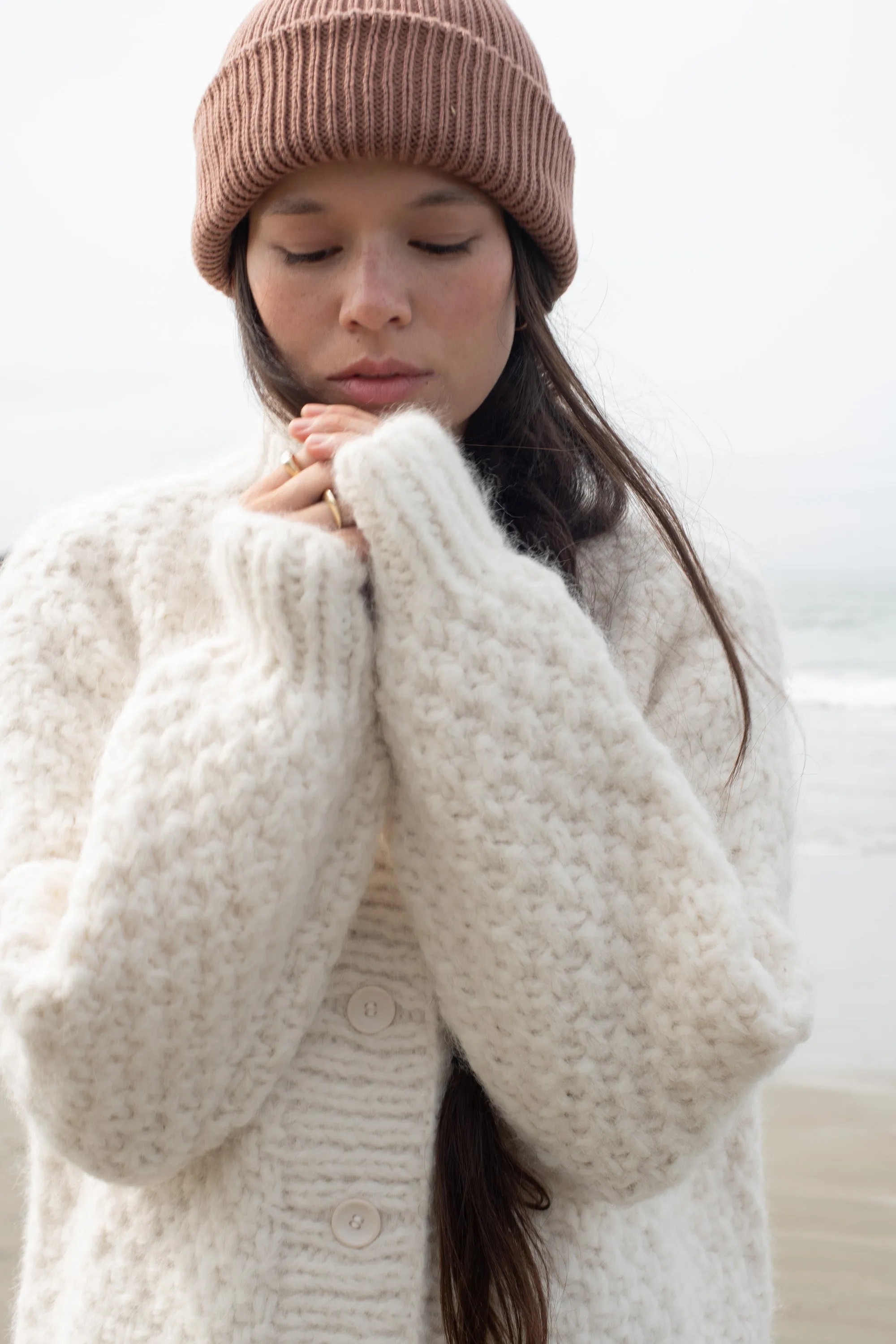 Bell Hand Knit Cardigan, Caravelli, Cream