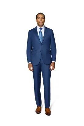 Berragamo Elegant 10015-210 Sharkskin Wool Suit - New Blue