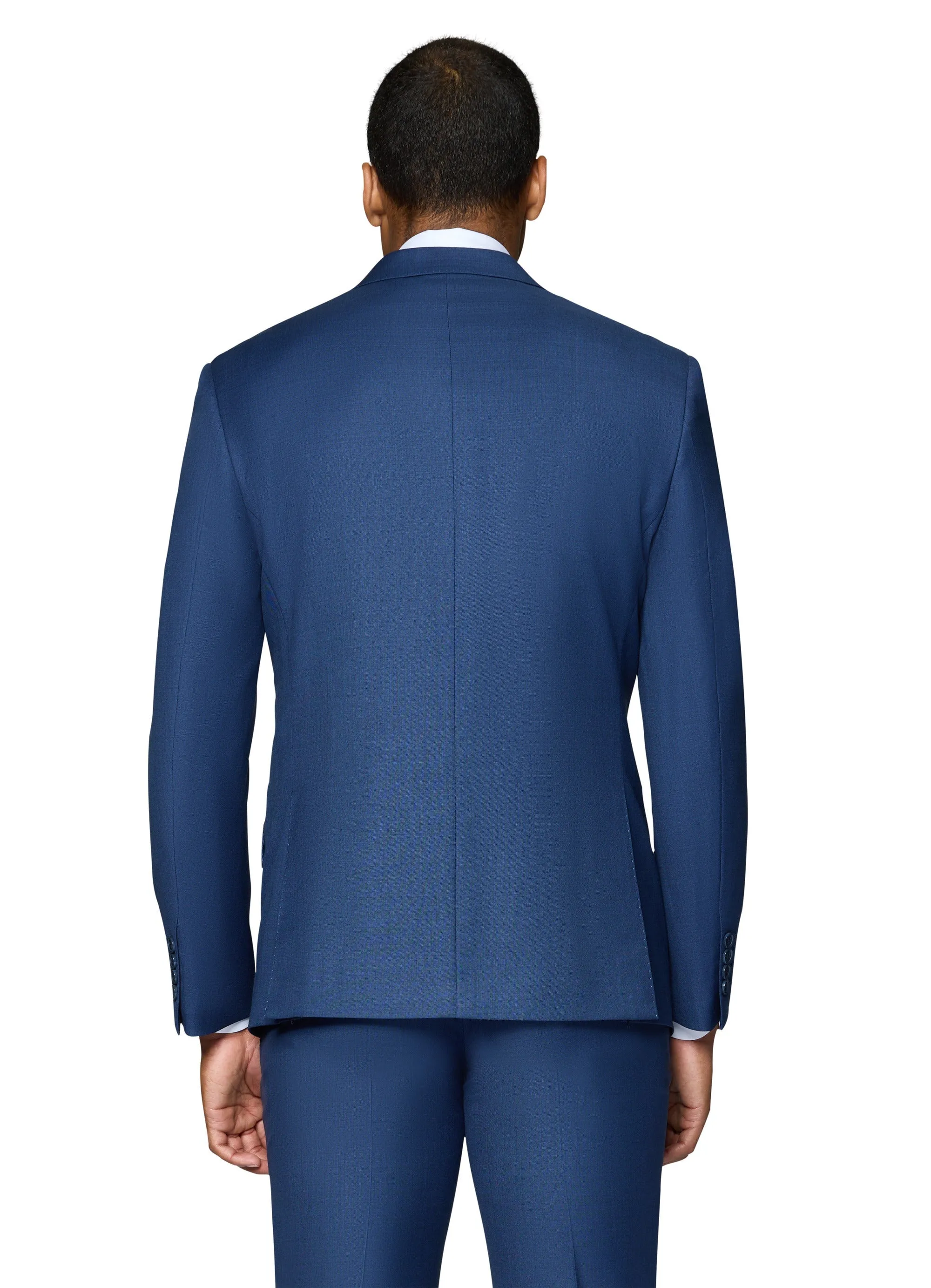 Berragamo Elegant 10015-210 Sharkskin Wool Suit - New Blue