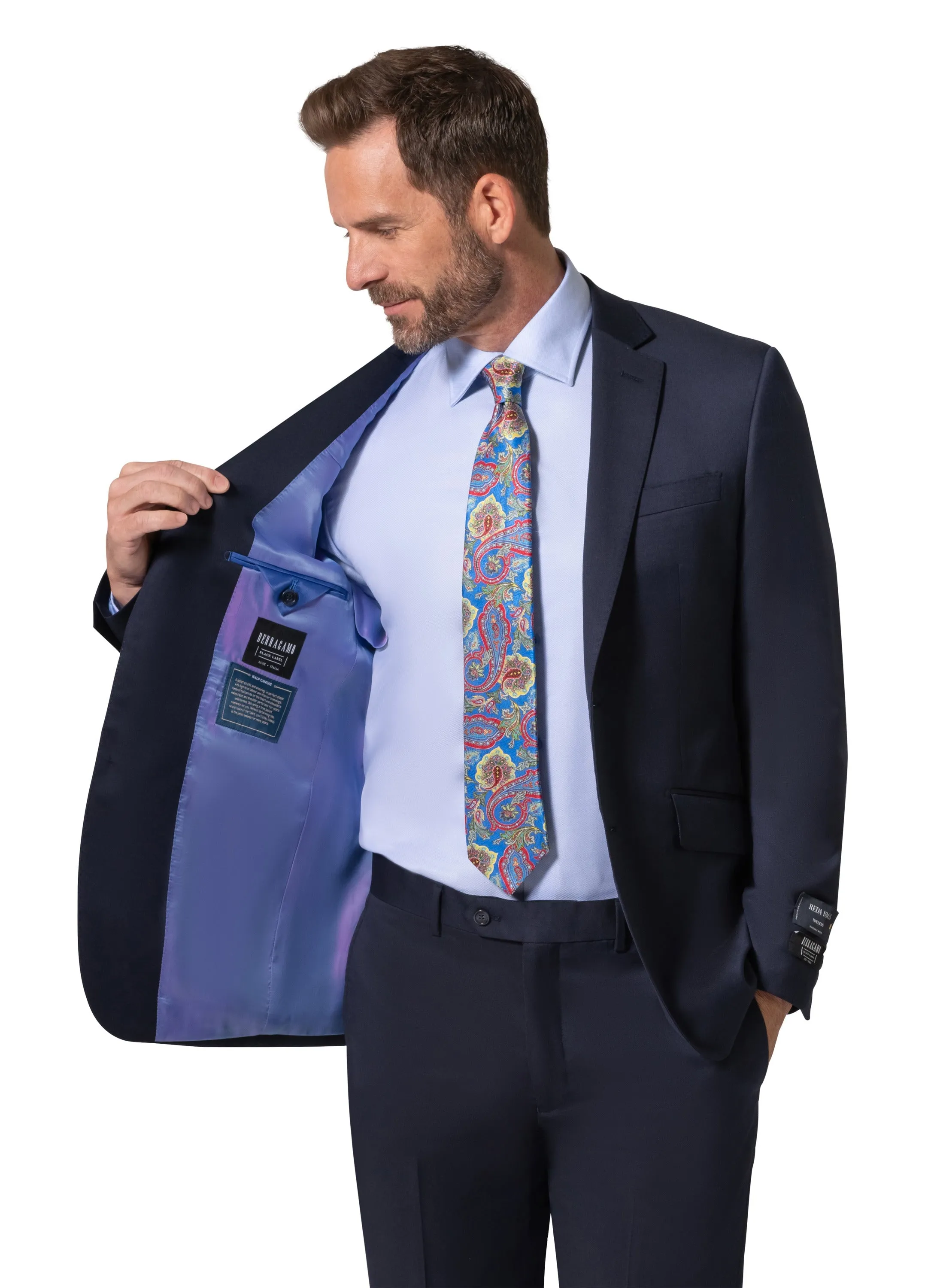 Berragamo - Reda | Slim Fit 2-Piece Solid Suit - Navy