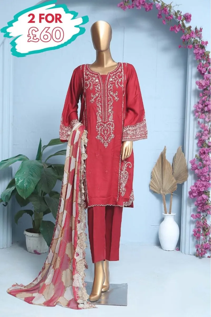 Bin Saeed Embroidered Marina 3 Piece Suit BIN127