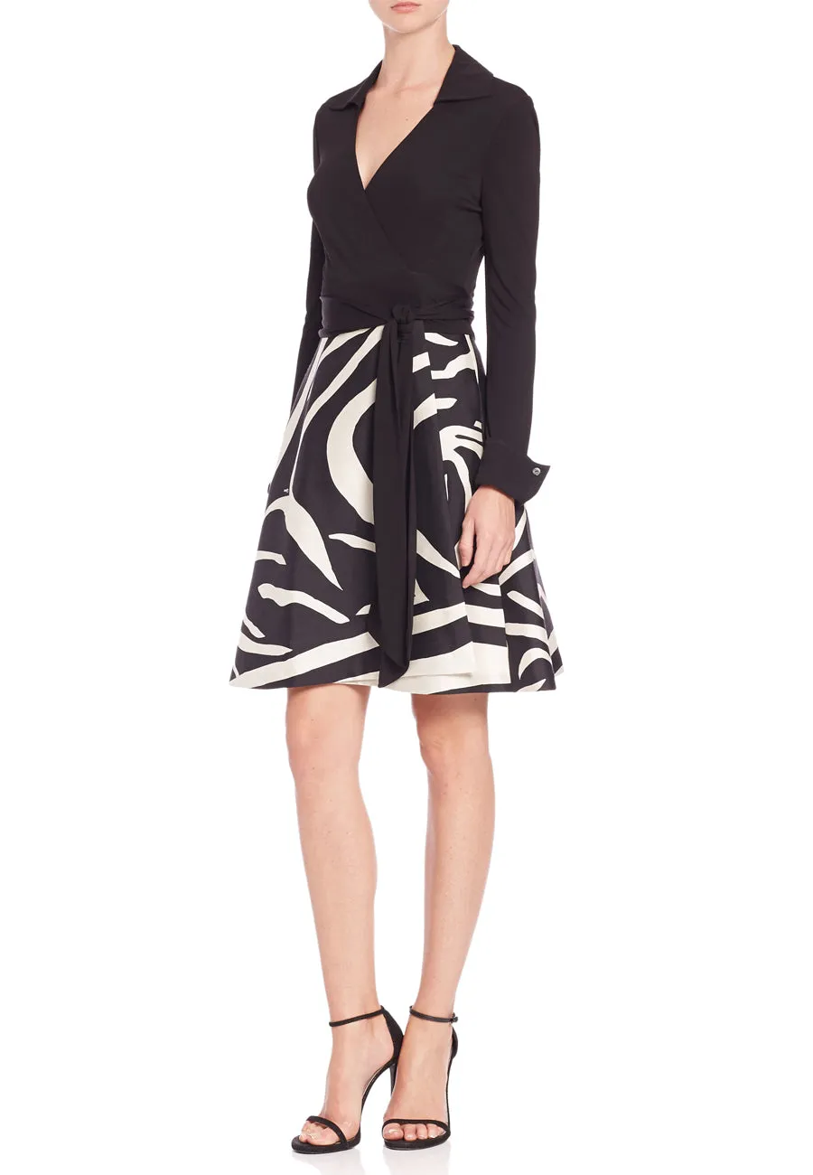 Black Amelianna Print Wrap Dress