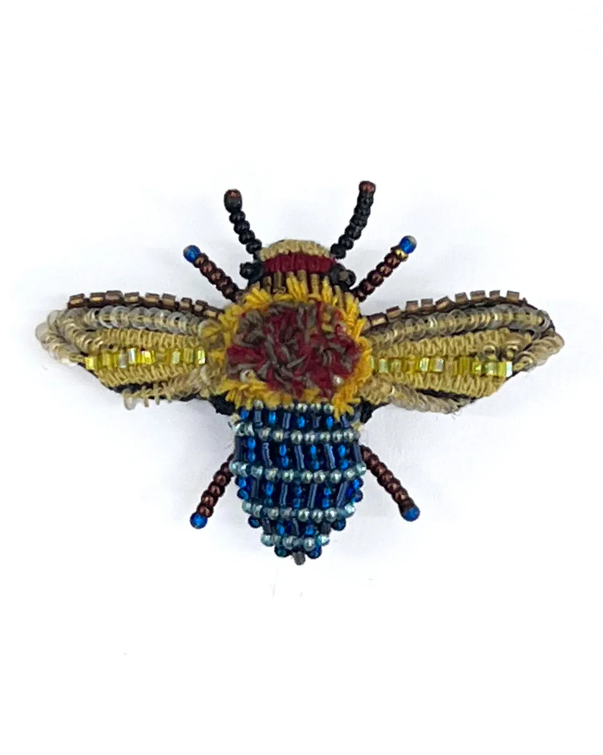 blue banded bee brooch