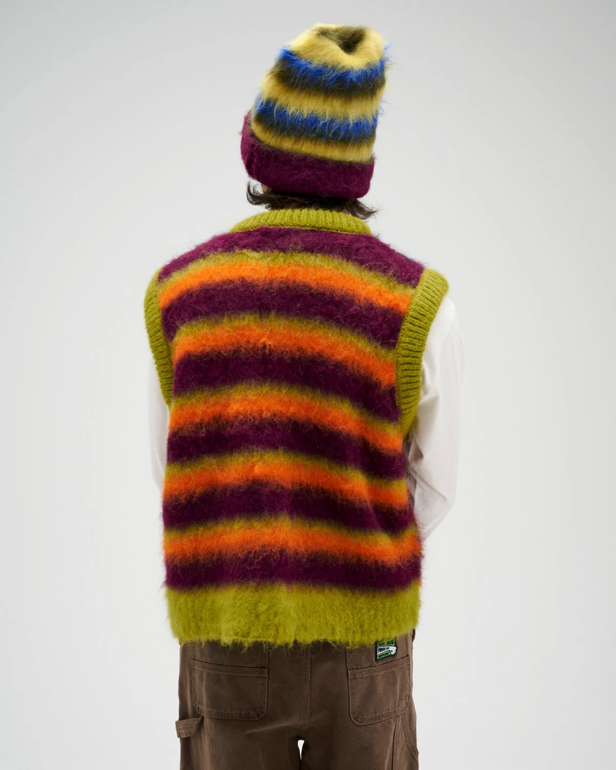 Blurry Lines Alpaca Sweater Vest - Brown Multi