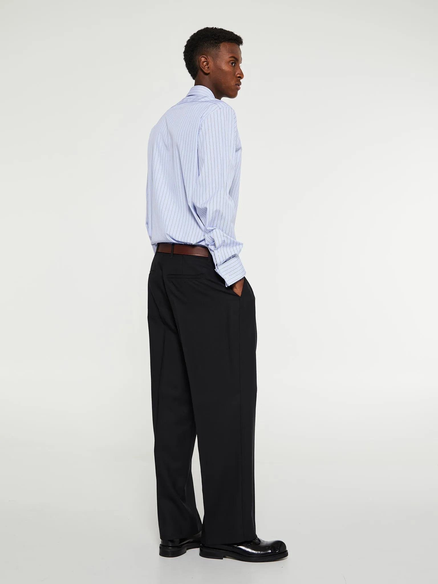 Borrowed Chinos in Black Panama Wool