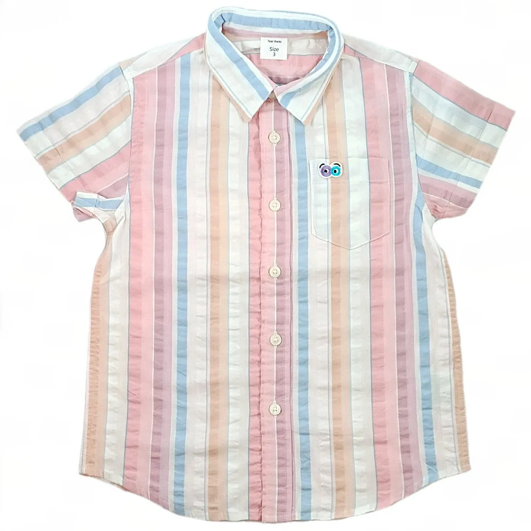 Boy's candy multi color striped seersucker