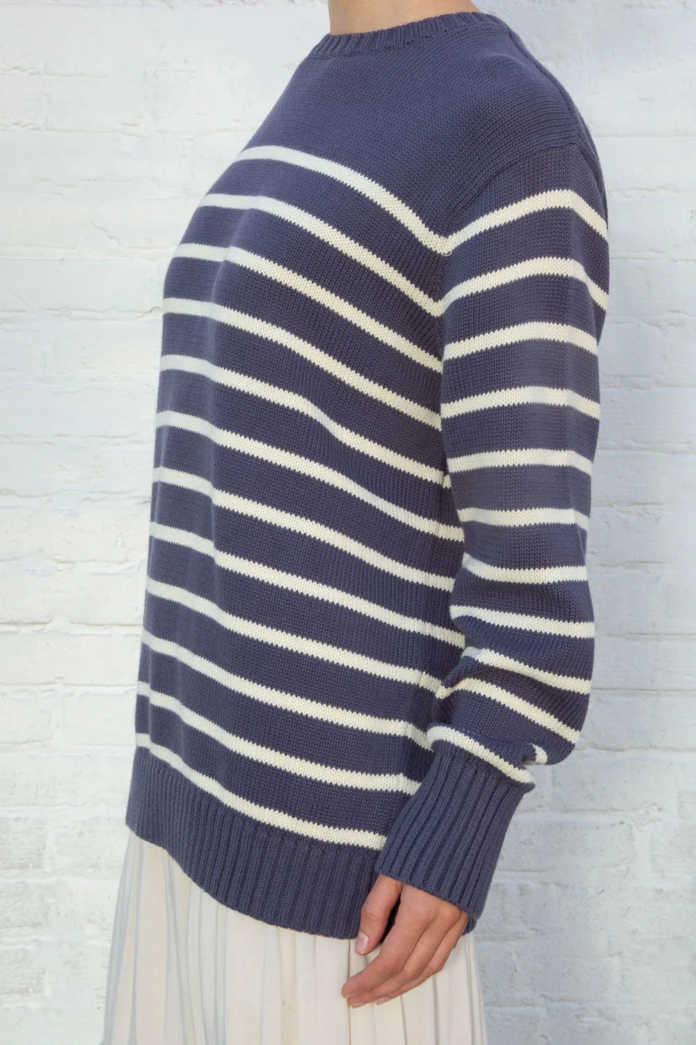 Brianna Cotton Thin Stripe Sweater