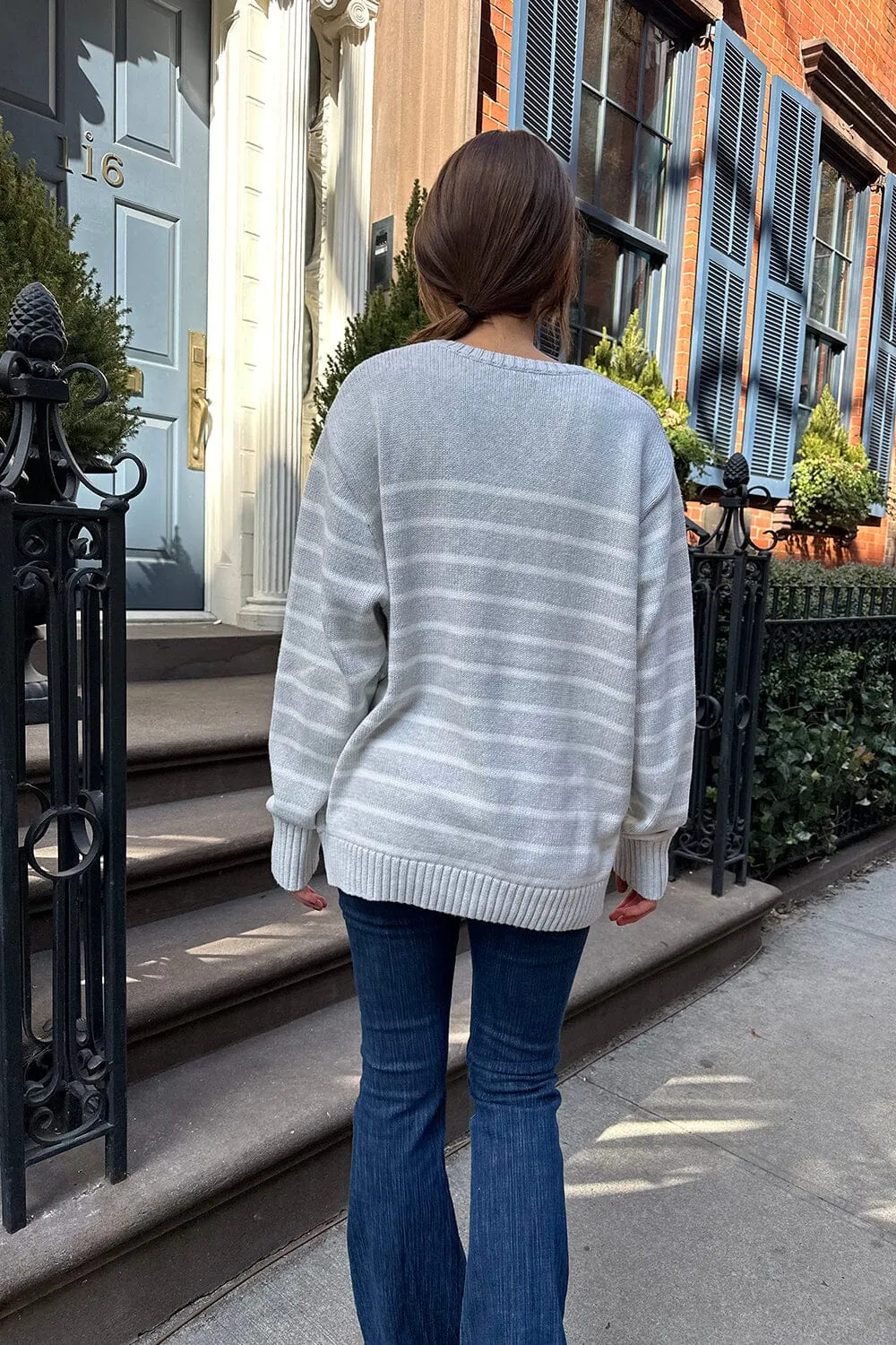 Brianna Cotton Thin Stripe Sweater