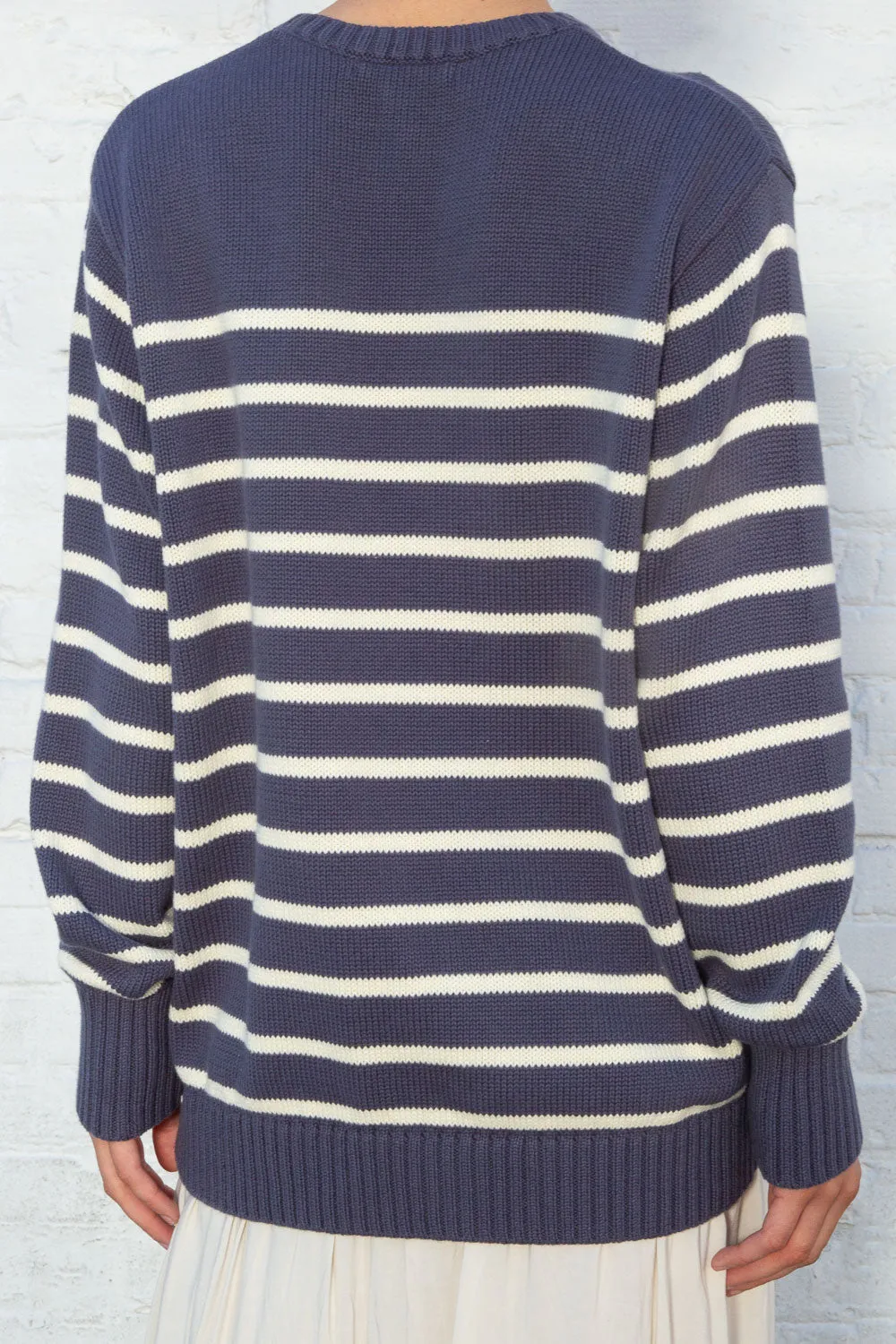 Brianna Cotton Thin Stripe Sweater