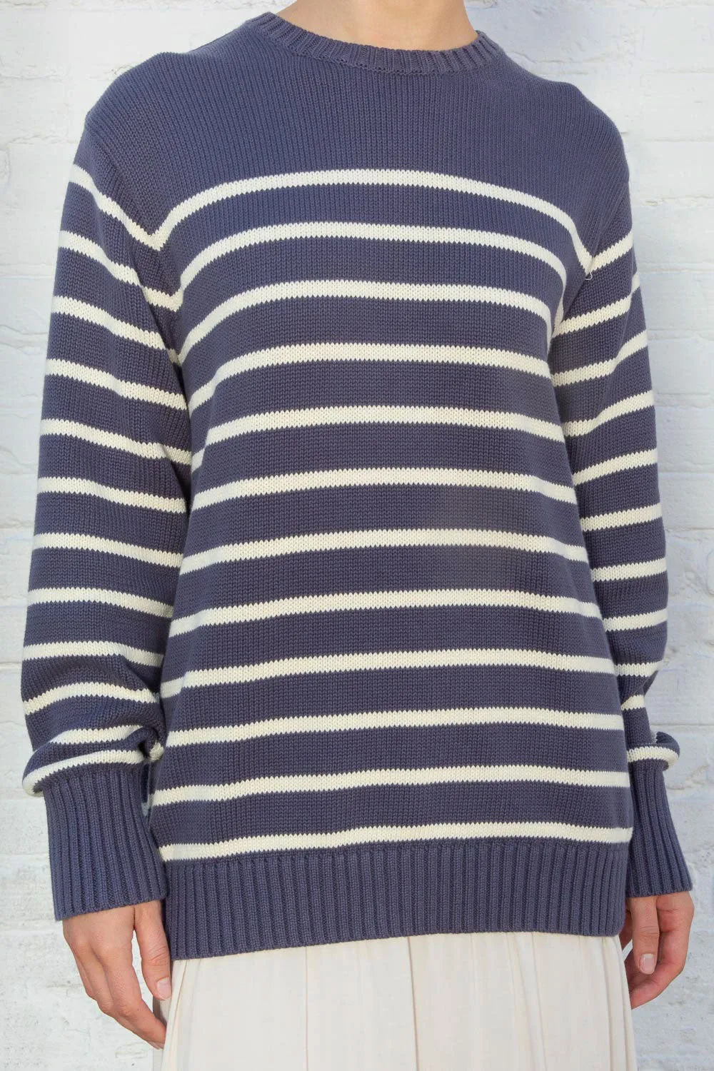 Brianna Cotton Thin Stripe Sweater