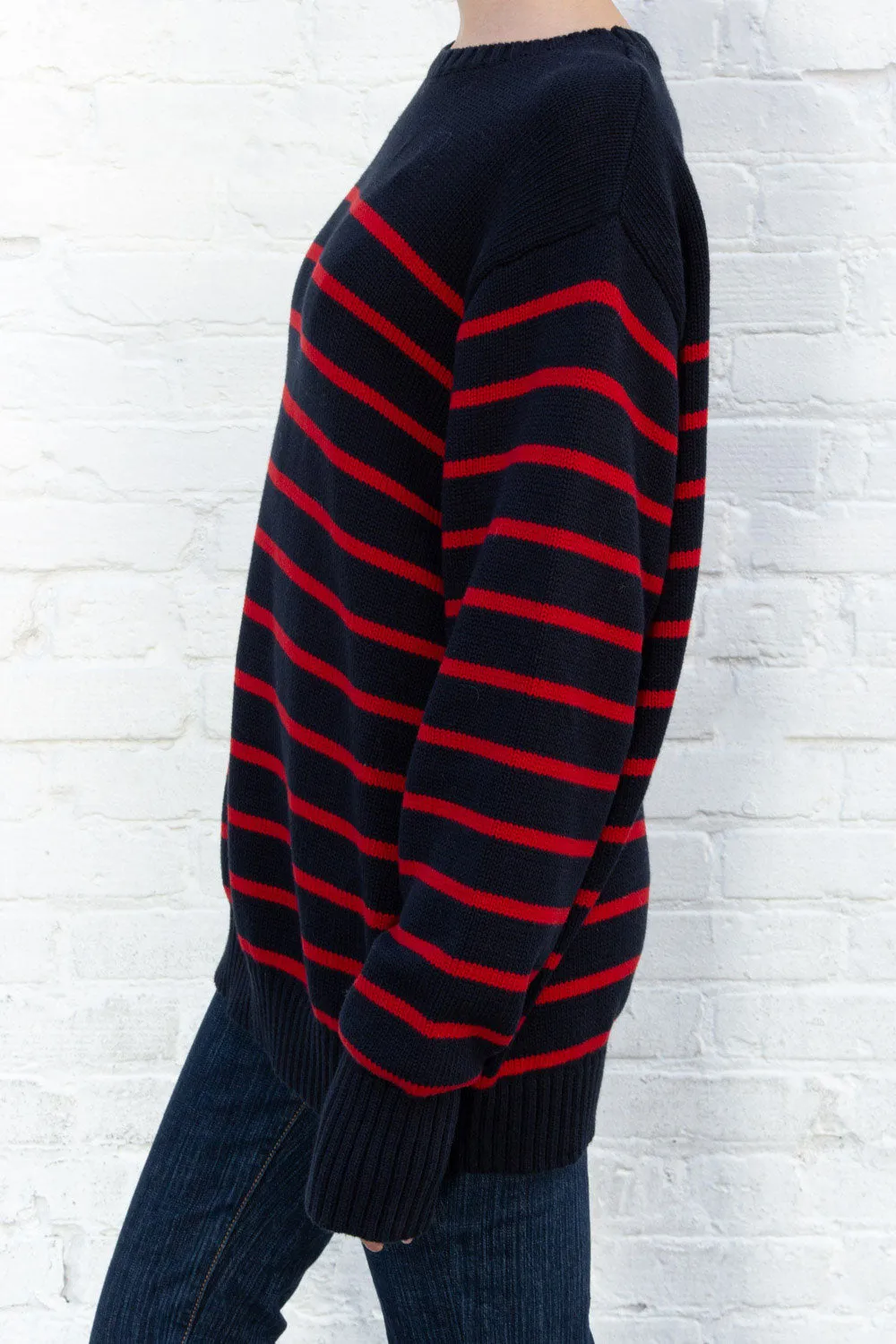 Brianna Cotton Thin Stripe Sweater