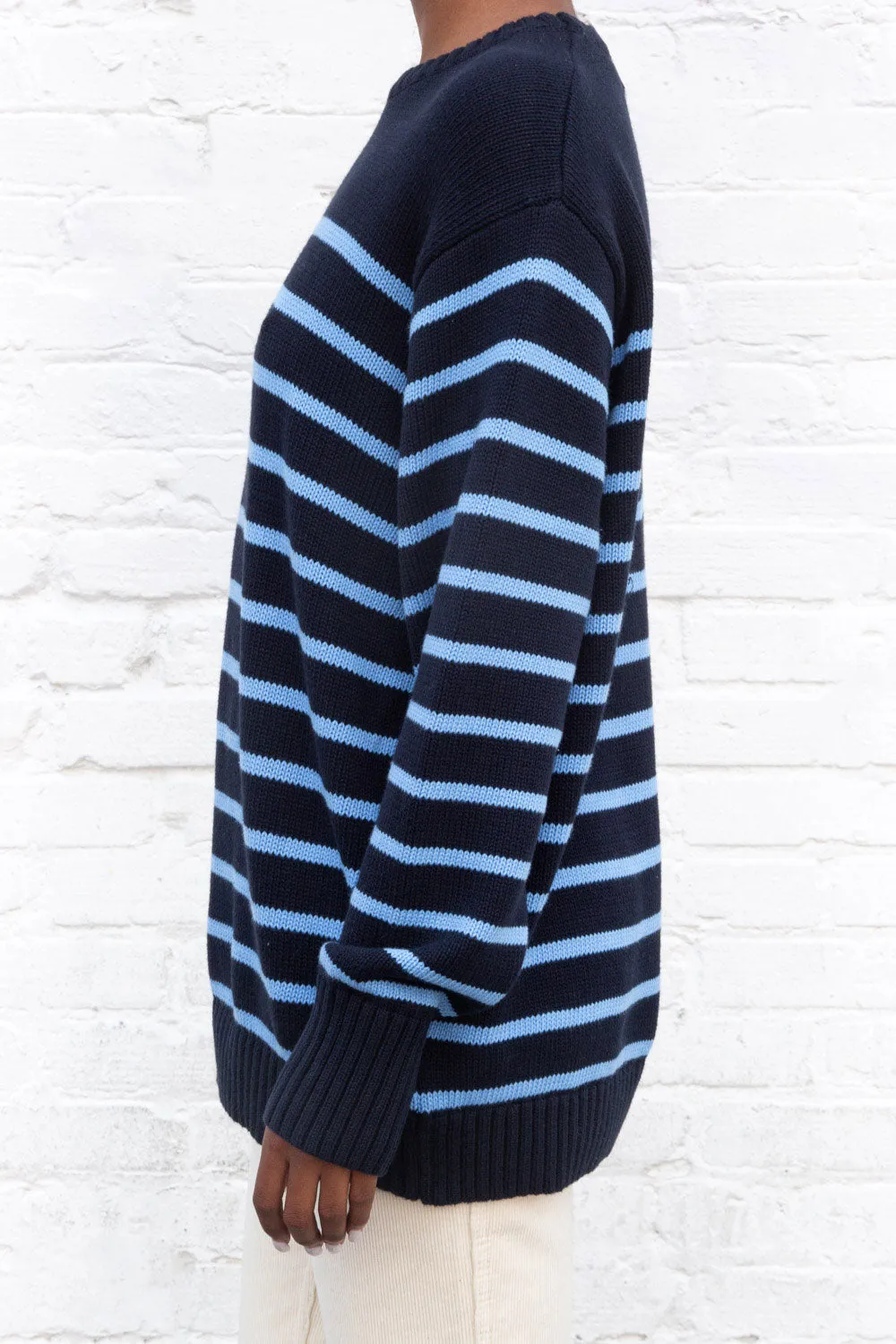 Brianna Cotton Thin Stripe Sweater