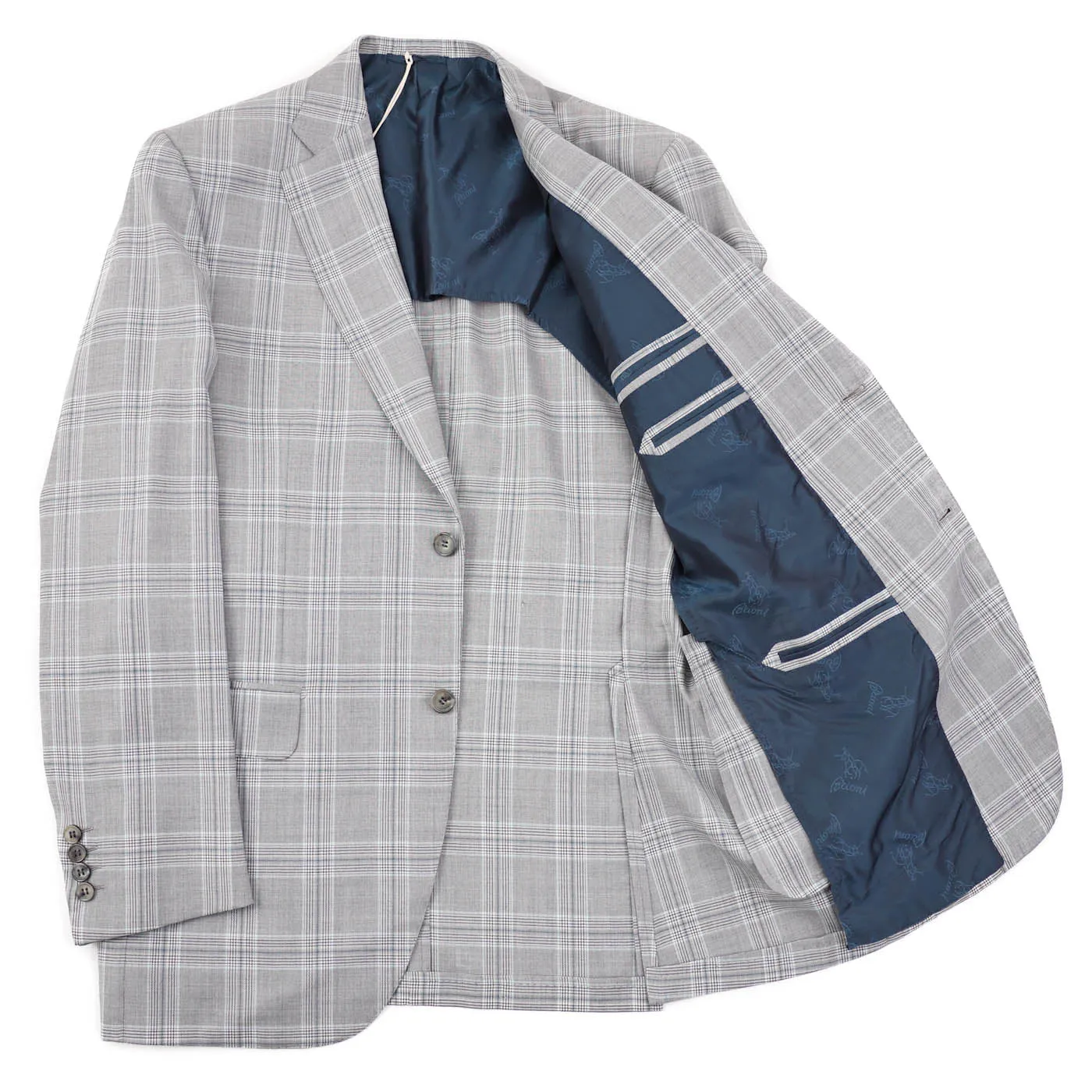 Brioni Light Gray Check Wool Sport Coat