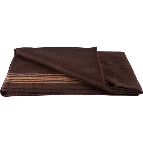 Camel-Striped Brown Wool Blanket