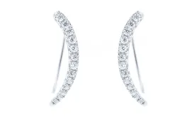 Camila 18k White Gold Plated Sterling Silver Ear Climber Earrings