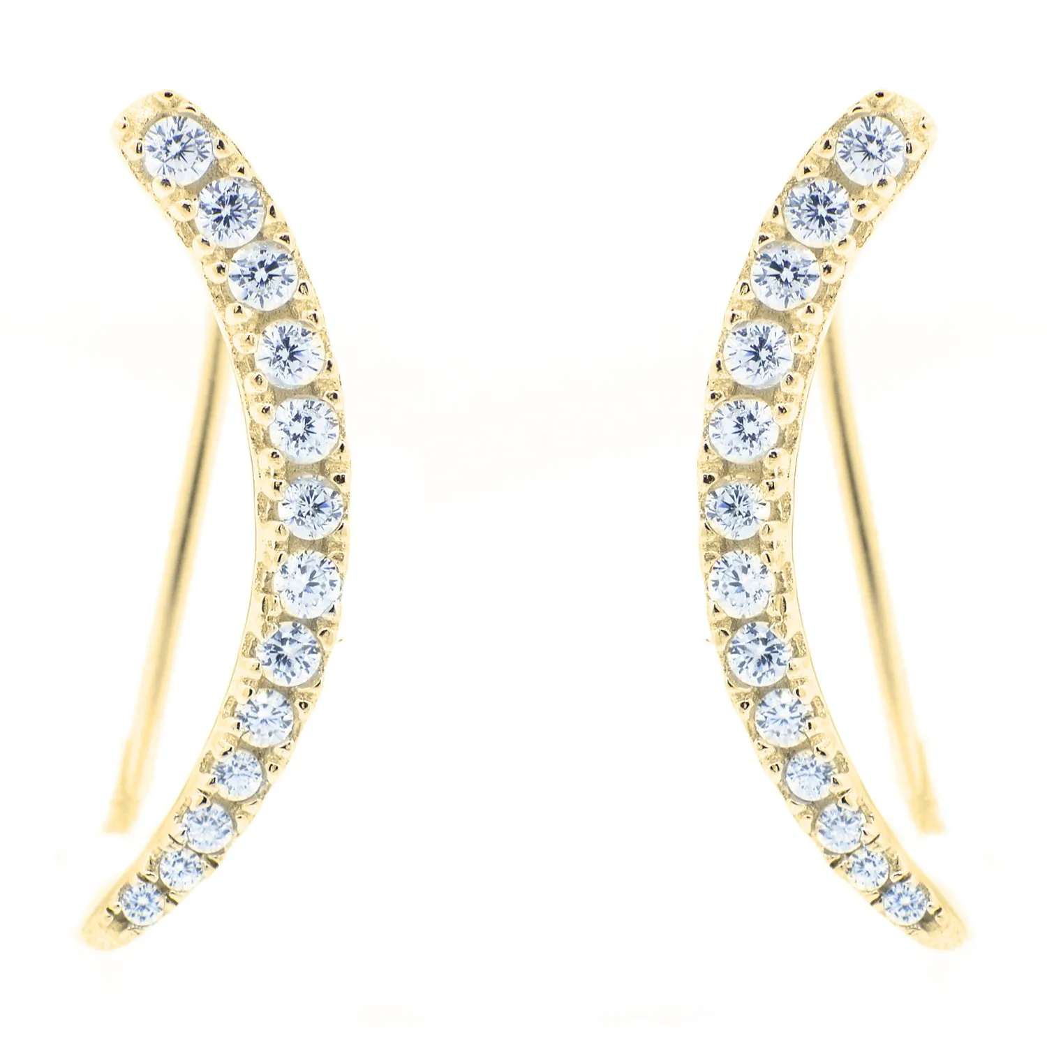 Camila 18k White Gold Plated Sterling Silver Ear Climber Earrings