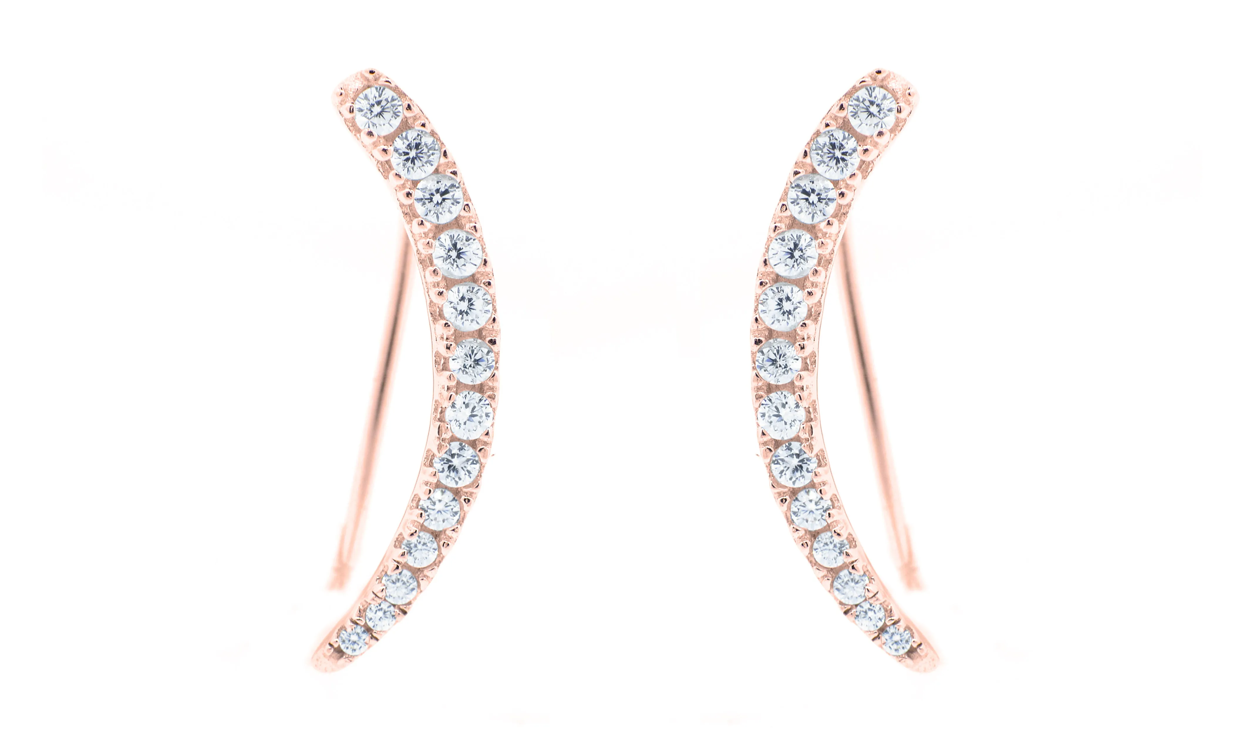 Camila 18k White Gold Plated Sterling Silver Ear Climber Earrings