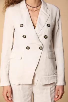 Caroline blazer doppio petto donna in tencel e lino