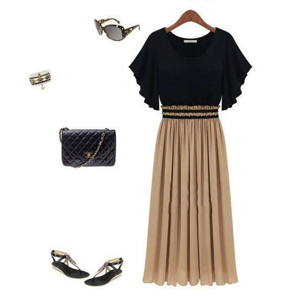 Casual Black Apricot Dress