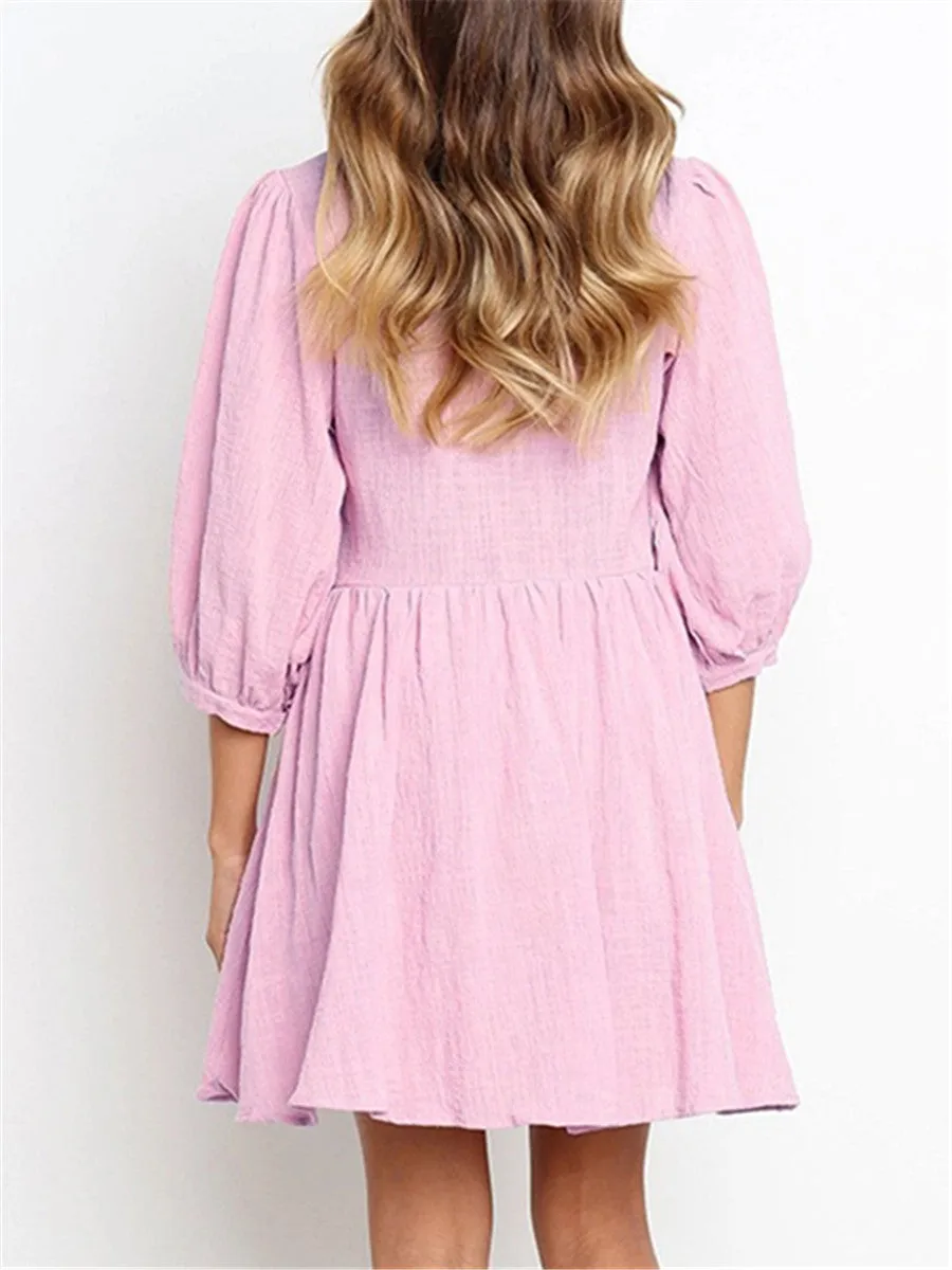 Casual Fashion Solid Color Loose Mini Dresses