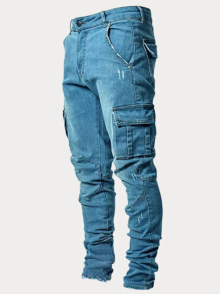 Casual Multi Pockets Jeans