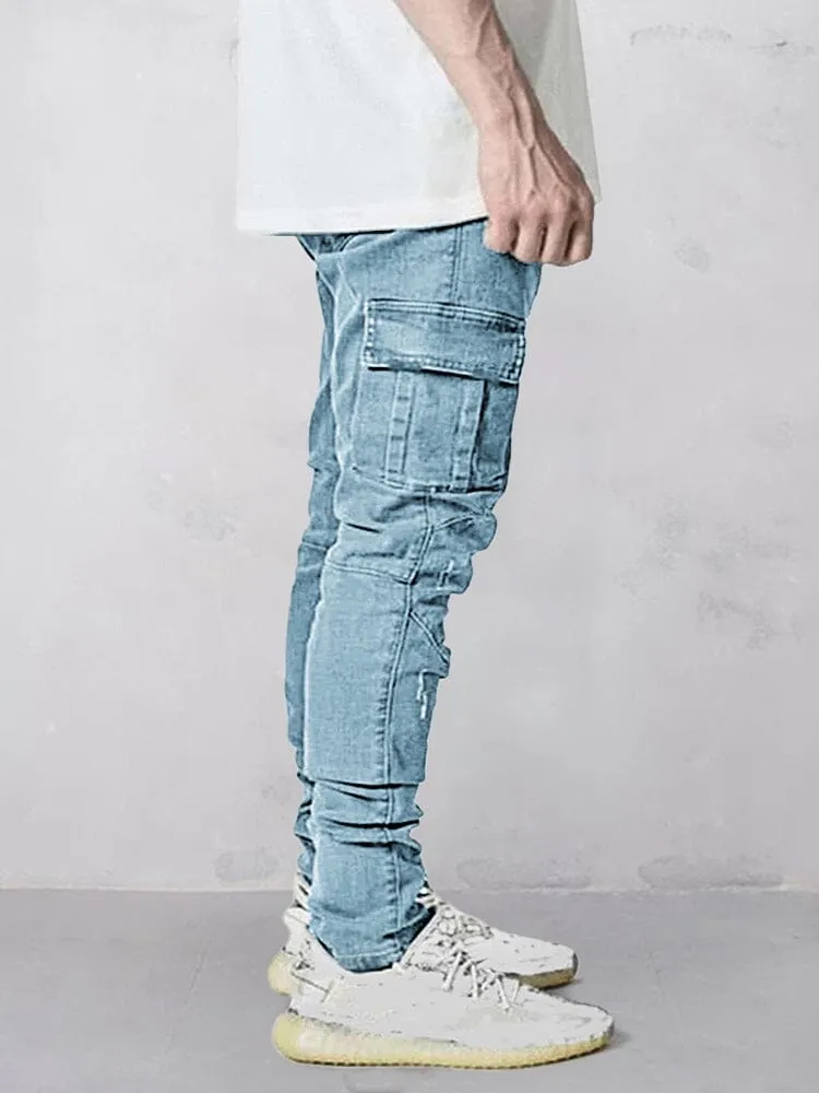 Casual Multi Pockets Jeans