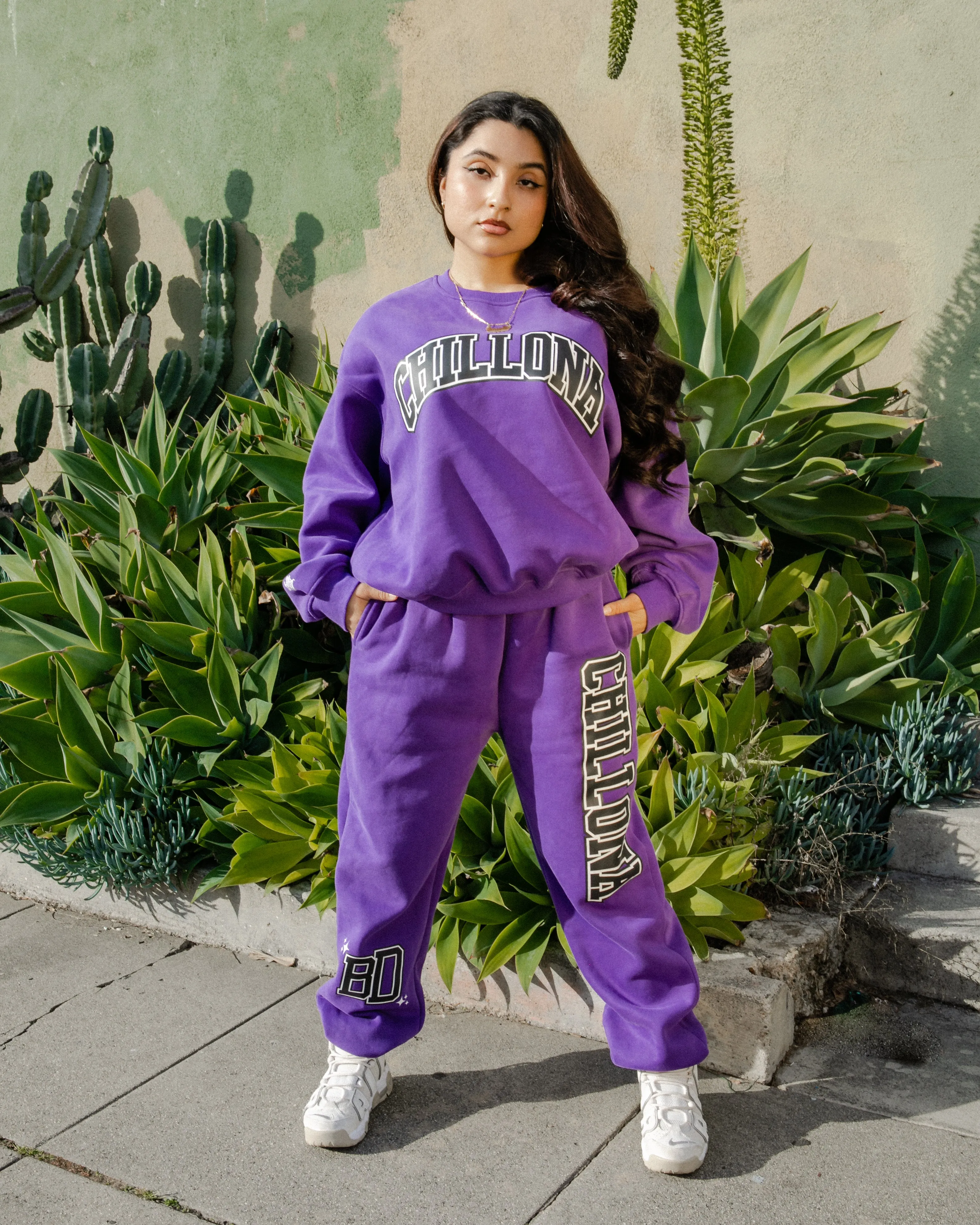 Chillona Varsity Sweater - Purple/Black